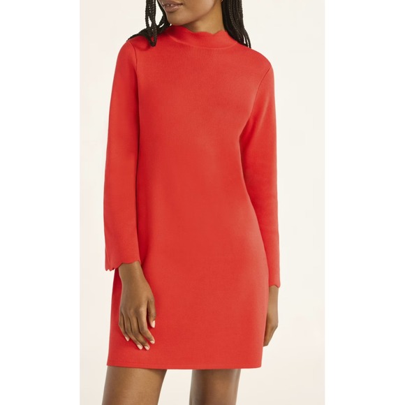 Free Assembly Dresses & Skirts - Free Assembly Womens Sweater Dress Size L Just Red Cozy Yarn Mini Bell Sleeves